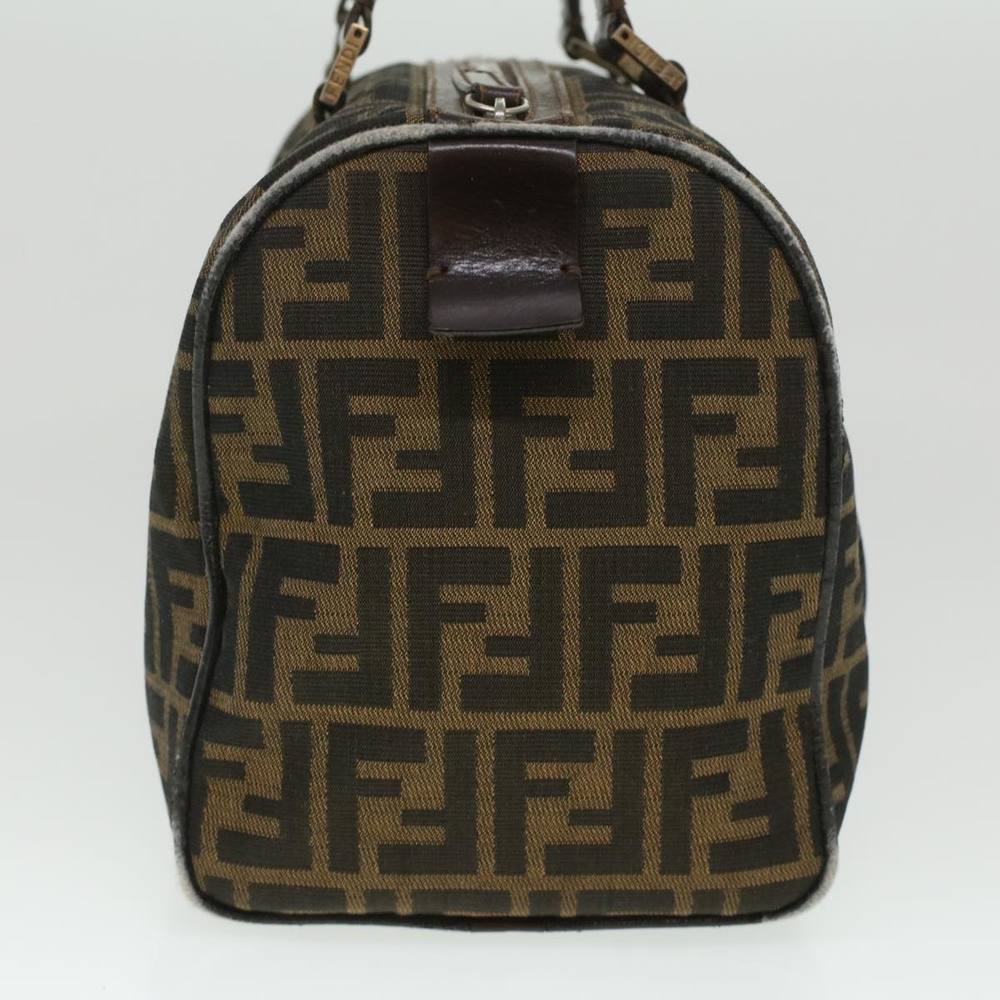 FENDI Zucca Canvas Hand Bag Brown Black Auth 36763 - Picture 4 of 16